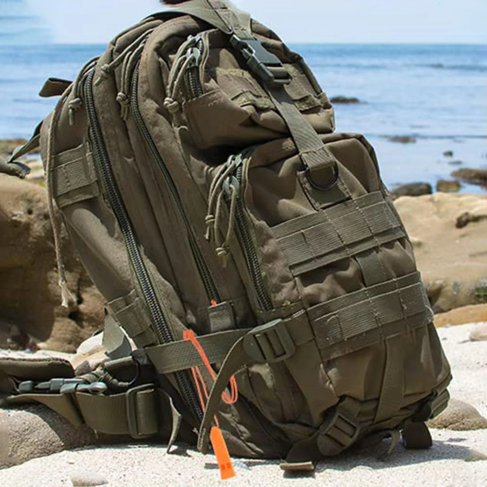 Свисток HREDZEO аварийный сигнальный 4 шт. с шнурком оранжевый, фото №4