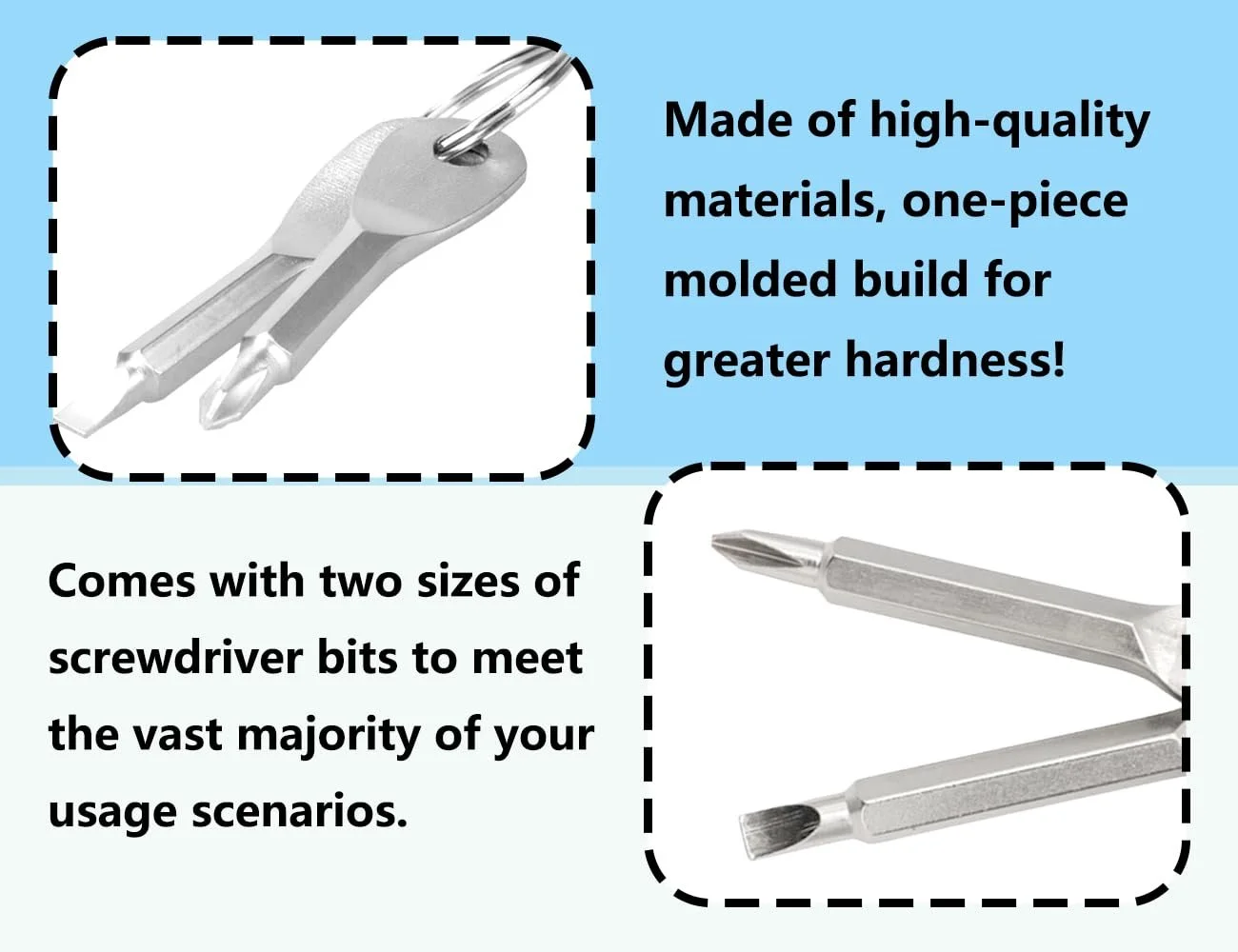 Викрутка KAPSING Mini, Багатофункціональна викрутка-брелок, Набір з 2 портативних Phillips і плоскої викрутки (1 набір), фото №3