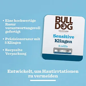 Сменные лезвия для бритвы BULLDOG Sensitive 5 лезвий 8 шт. synthetic.ua - Фото 1