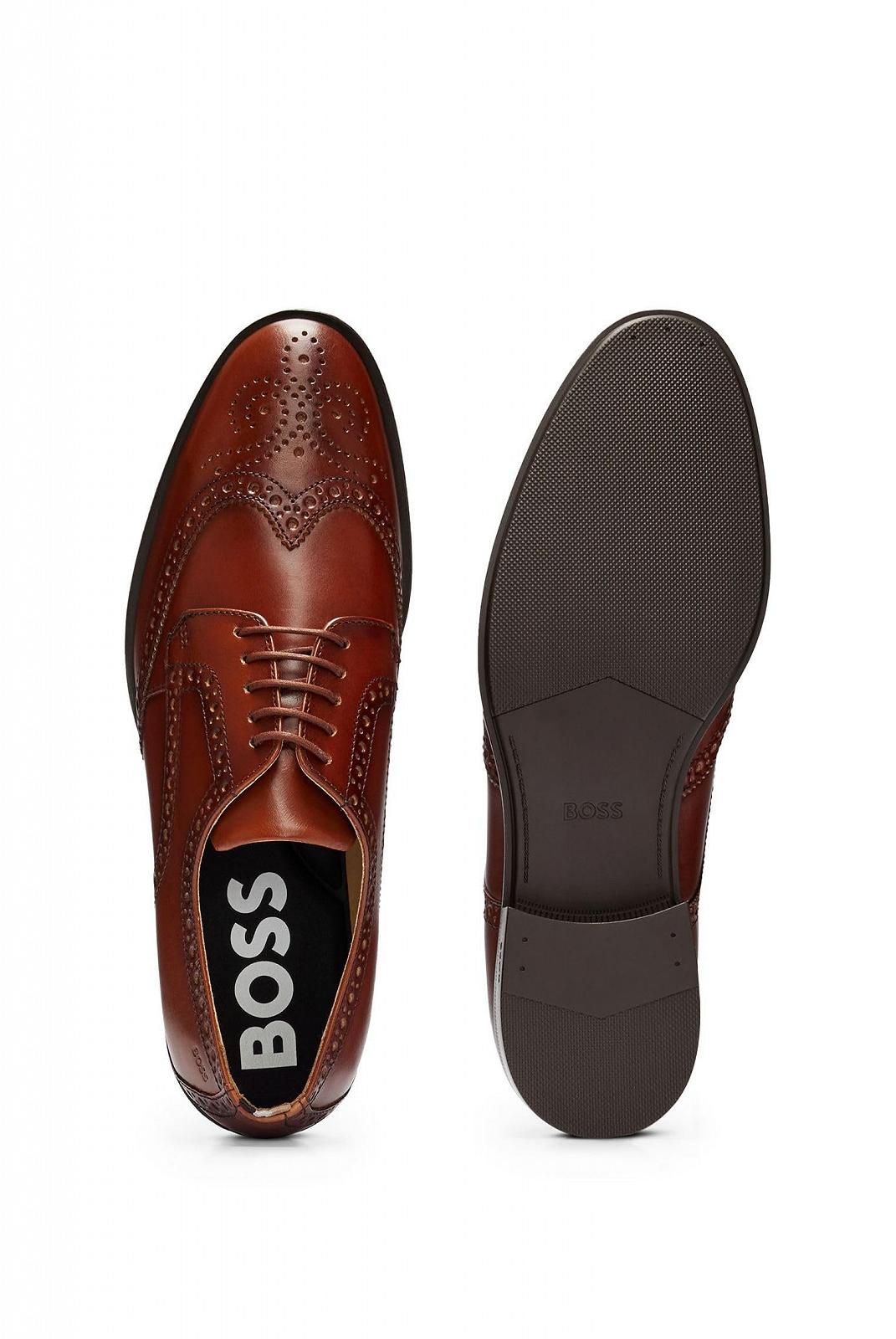 Туфли BOSS Colby Derb из кожи с деталями "Budapester", фото №4