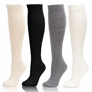 Колінні шкарпетки 4 пари, Пухнасті - Фото 1