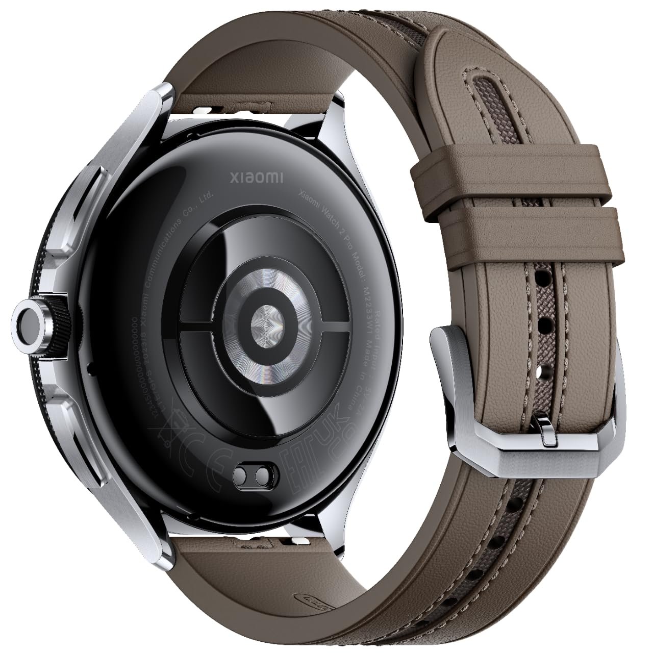 Смарт-годинник Xiaomi Watch 2 Pro Bluetooth® Сріблястий корпус, Коричневий шкіряний ремінець, фото №3