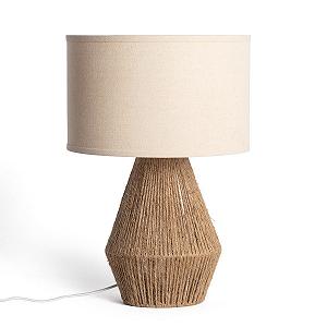 Настільна лампа LEDKIA LIGHTING Dione LED Натуральна мотузка та льон E27 IP20 Лляний бежевий - Фото 1