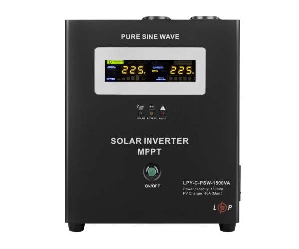 Сонячний інвертор ДБЖ LogicPower LPY-С-PSW-1500VA 1050Вт MPPT 24V LP19541, фото №1