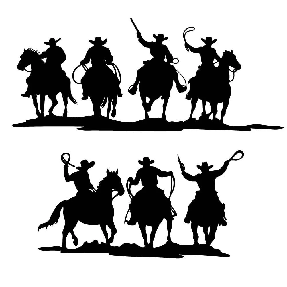 Наклейки на стіну SUPERDANT Western Cowboy Riding Silhouettes 2 шт. 57 x 35 см, фото №3 Наклейки на стіну SUPERDANT Western Cowboy Riding Silhouettes 2 шт. 57 x 35 см, фото №3