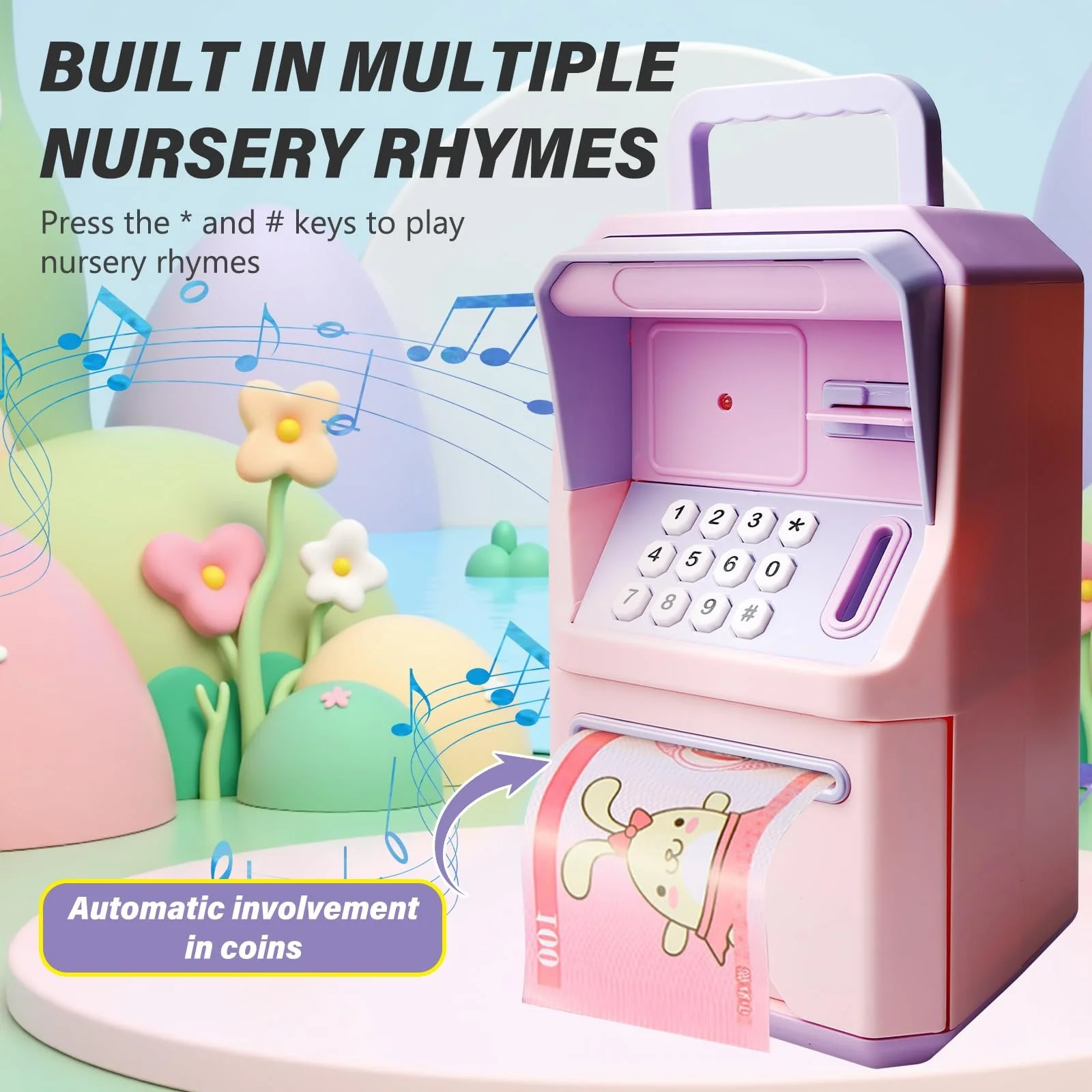 Скарбничка електронна банкомат із розпізнаванням обличчя та відбитком пальця 3-12 років, фото №5