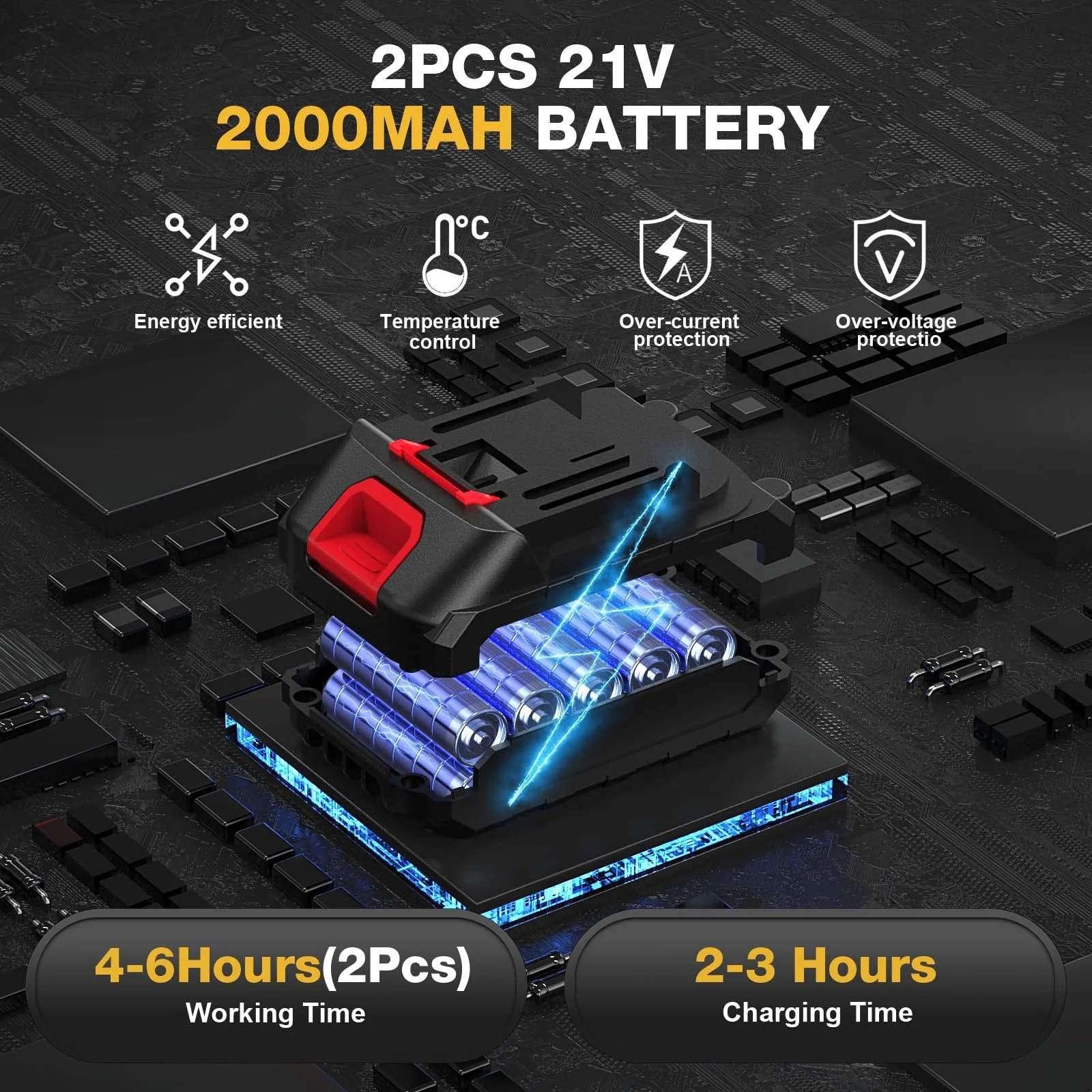 Електричні секатори з штангою 200 см, акумуляторні, 50 мм, леза SK7, 4000 mAh, фото №6