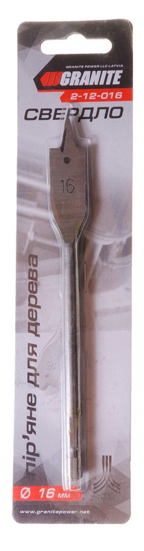 Свердло для дерева GRANITE пір'яне 16х152 мм 6-гранний хвостовик 1/4" 2-12-016, фото №2