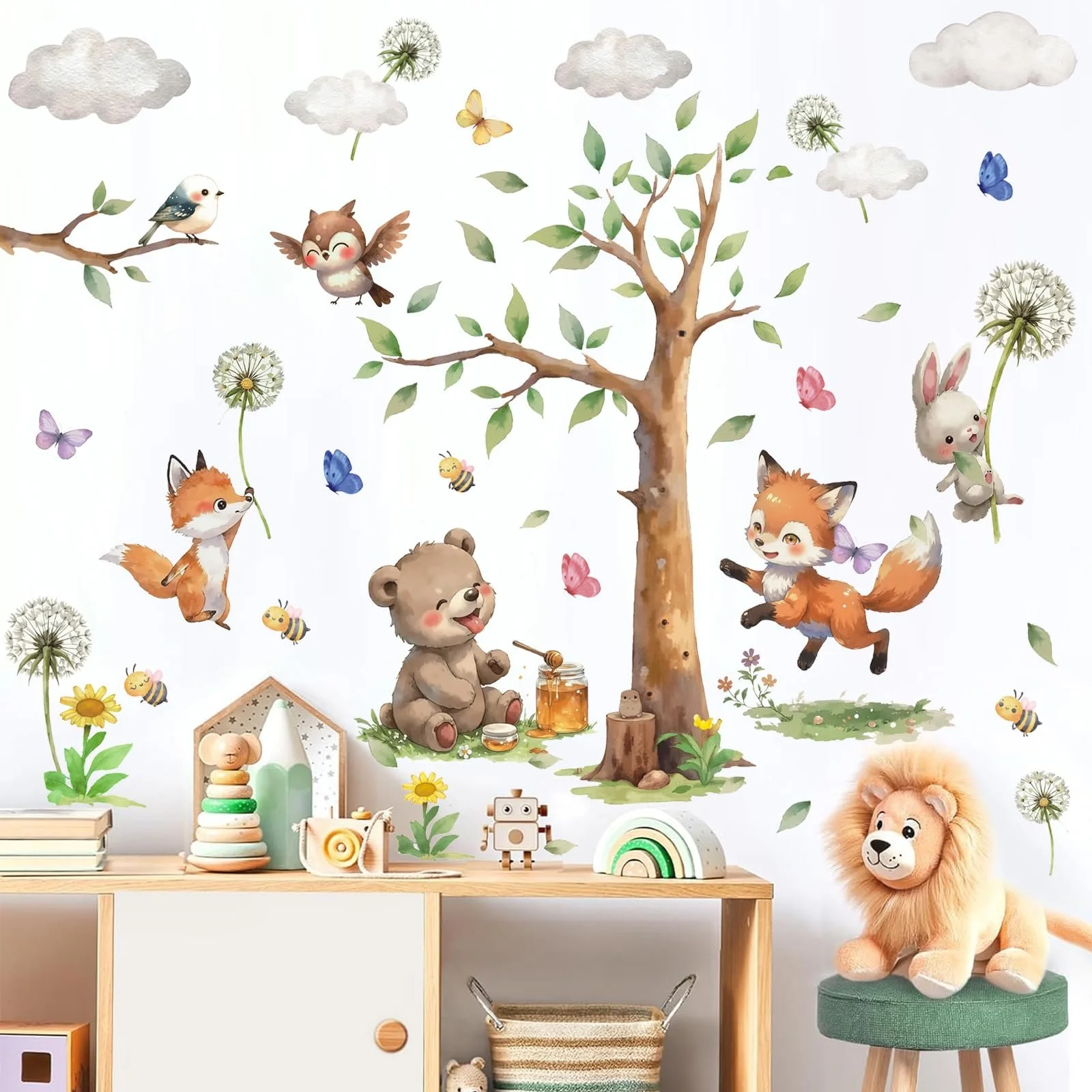 Наклейка на стіну TOARTI Forest Animals Tree DIY 100 x 80 см, фото №3