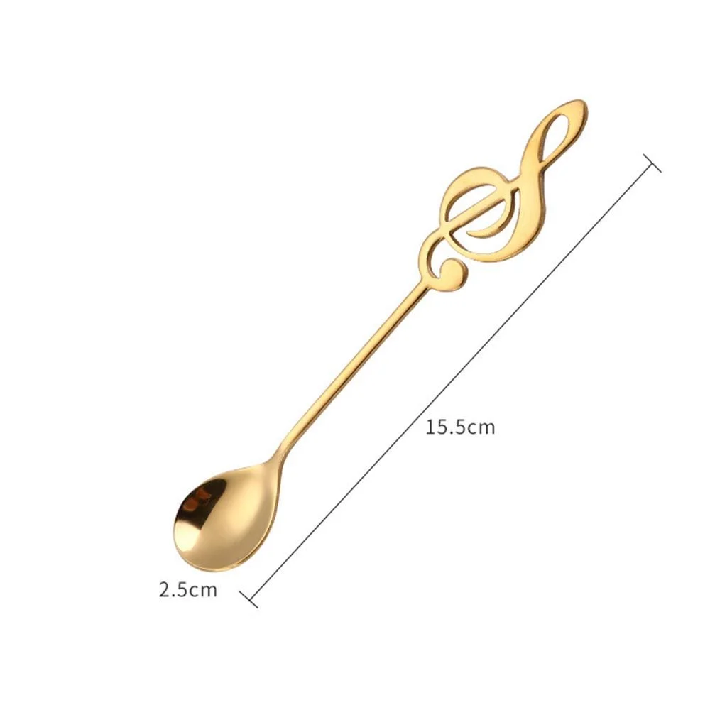 Набор из 7 десертных ложек, декоративные музыкальные ноты, креативная музыкальная ложка из нержавеющей стали для смешивания, кофейная ложка для дома, молока, чая, кофе, ложка для размешивания напитков, ложка для кафе и десертов, фото №5