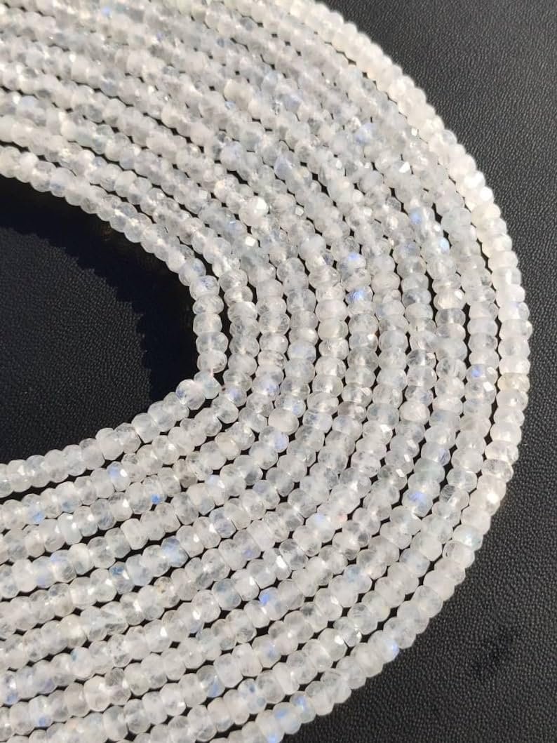 Лунный Камень Радужный круглый граненый 4.5-5 мм, фото №2