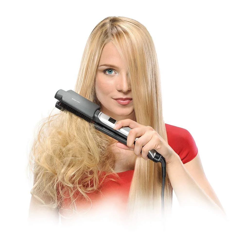 Выпрямитель для волос Valera Swiss'X Super Brush & Shine Professional ионизация Digital Black, фото №3