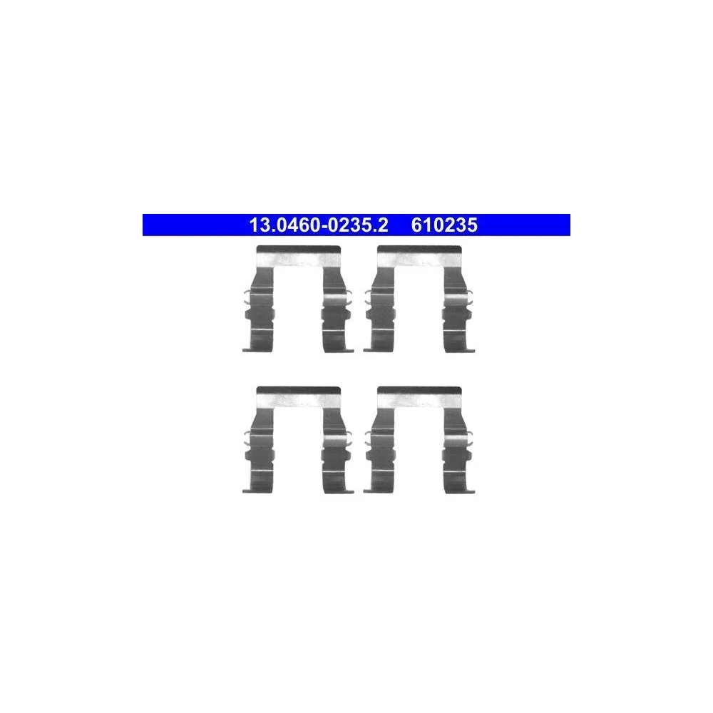 Монтажний комплект дискових гальмівних колодок ATE 13.0460-0235.2 MITSUBISHI передня вісь, фото №1 Монтажний комплект дискових гальмівних колодок ATE 13.0460-0235.2 MITSUBISHI передня вісь, фото №1
