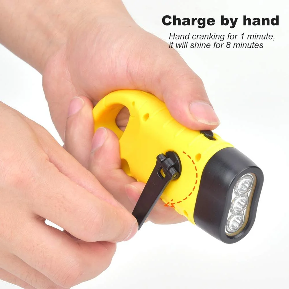 Ліхтарик Alomejor Ручний з сонячною панеллю LED Компактний для надзвичайних ситуацій Зелений ABS пластик Жовтий, фото №6