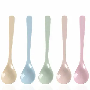 Набор из 5 многоразовых ложек Plastic Colourful, 16 см, разноцветные - Фото 1