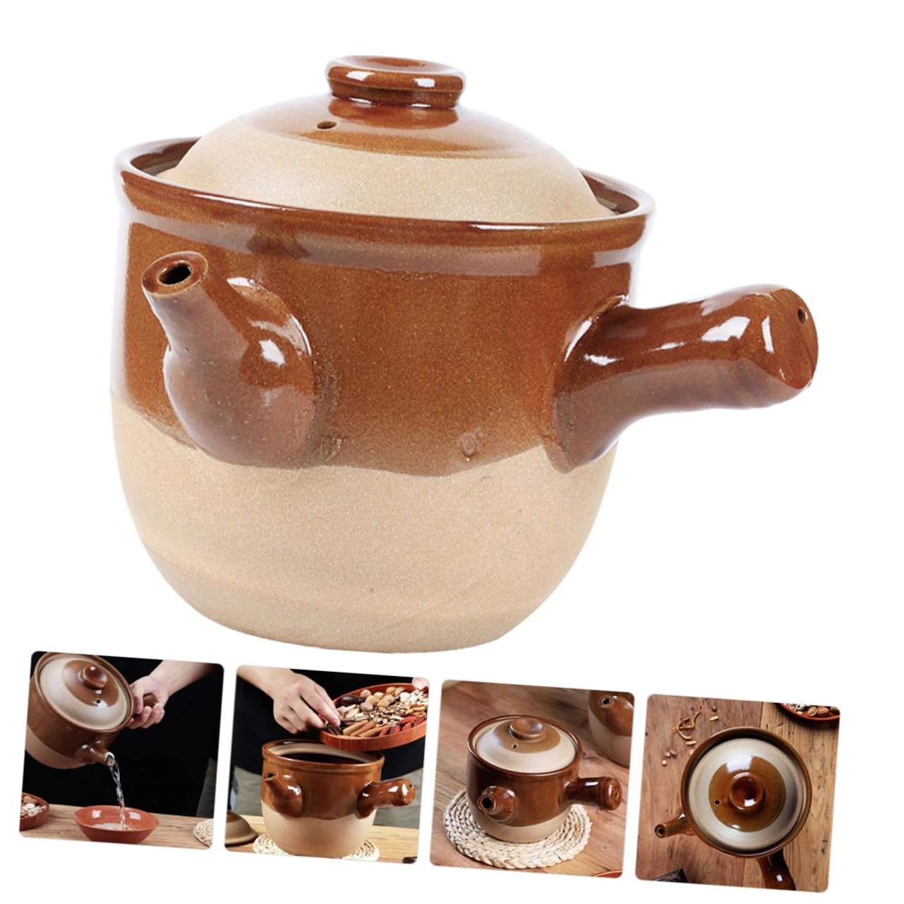 Глиняний горщик SOLUSTRE для китайської медицини термостійкий безшовний гладка поверхня без запаху, фото №4 Глиняний горщик SOLUSTRE для китайської медицини термостійкий безшовний гладка поверхня без запаху, фото №4