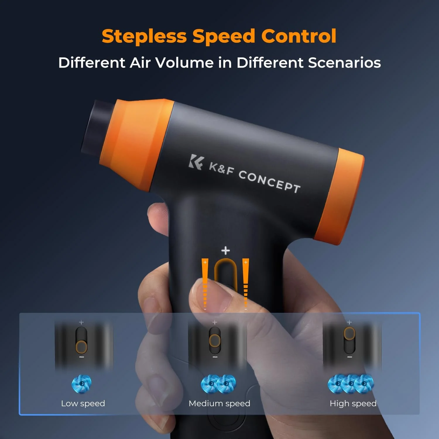 Електричний повітродувка K&F Concept 2-в-1 150000 RPM 5000 mAh для PC камери та авто, фото №5 Електричний повітродувка K&F Concept 2-в-1 150000 RPM 5000 mAh для PC камери та авто, фото №5