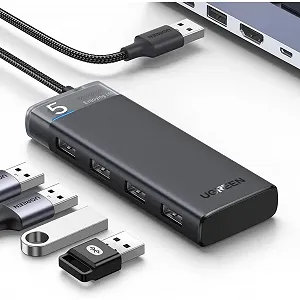 Концентратор Ugreen USB 3.0 to 4xUSB 3.2 Gen1 CM653 black (15548) synthetic.ua - Фото 1