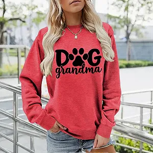 Женский свитшот MLZHAN С графическим рисунком собачьей лапы для бабушки, с длинными рукавами synthetic.ua - Фото 1