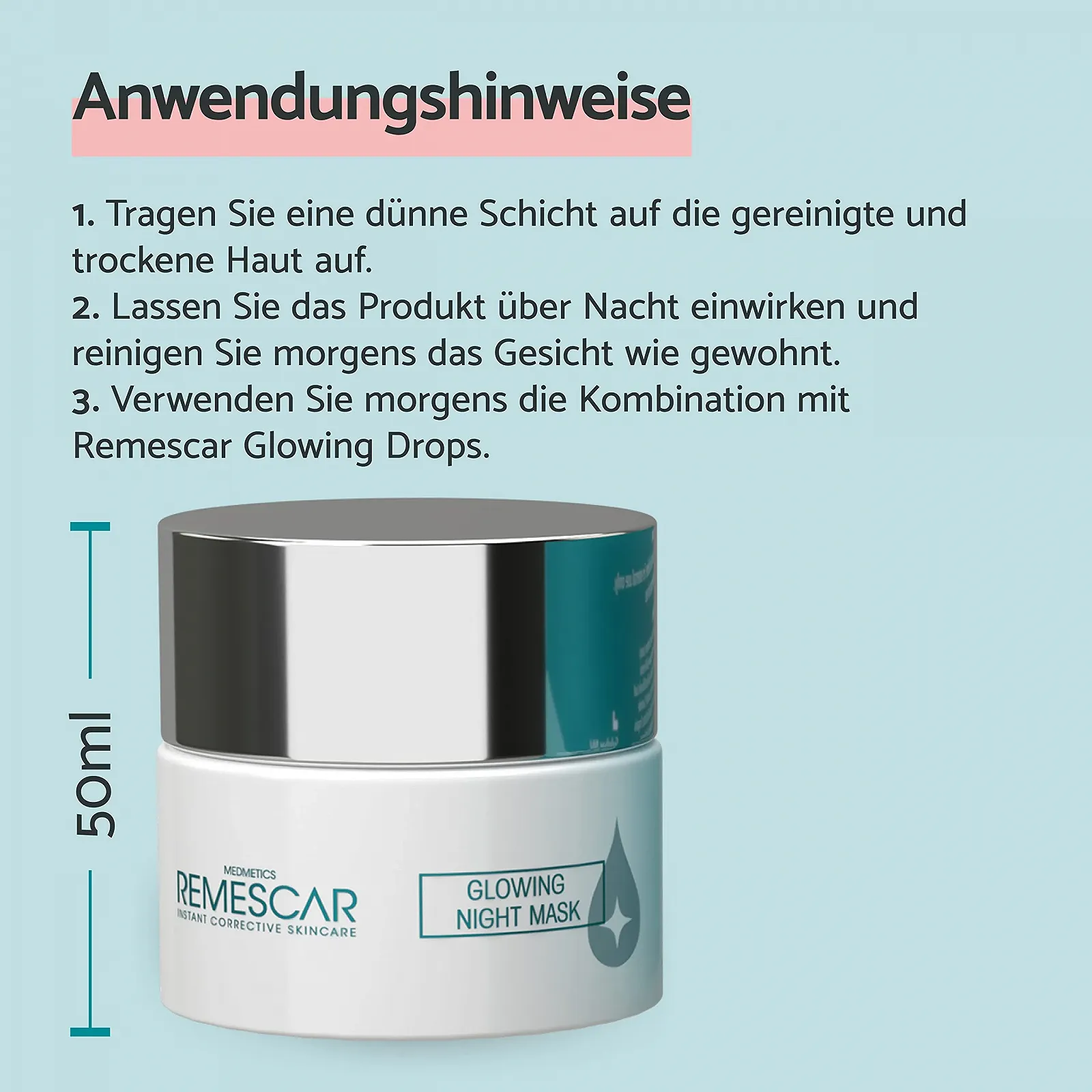 Маска для обличчя Remescar Luminous Night для оновлення шкіри та очищення пор 50 мл, фото №3