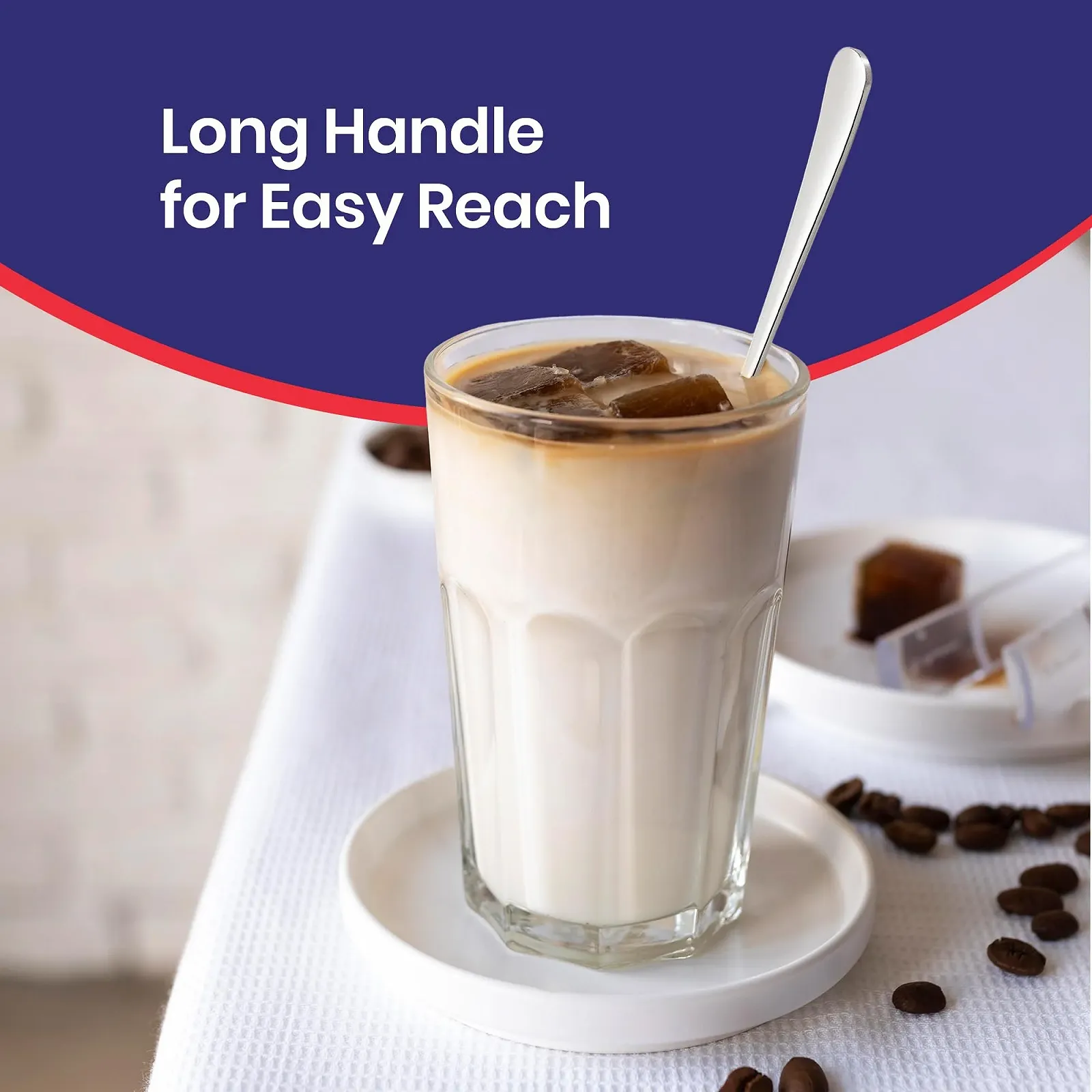 Ложка для лате з нержавіючої сталі 20 см, набір 12 штук, фото №6