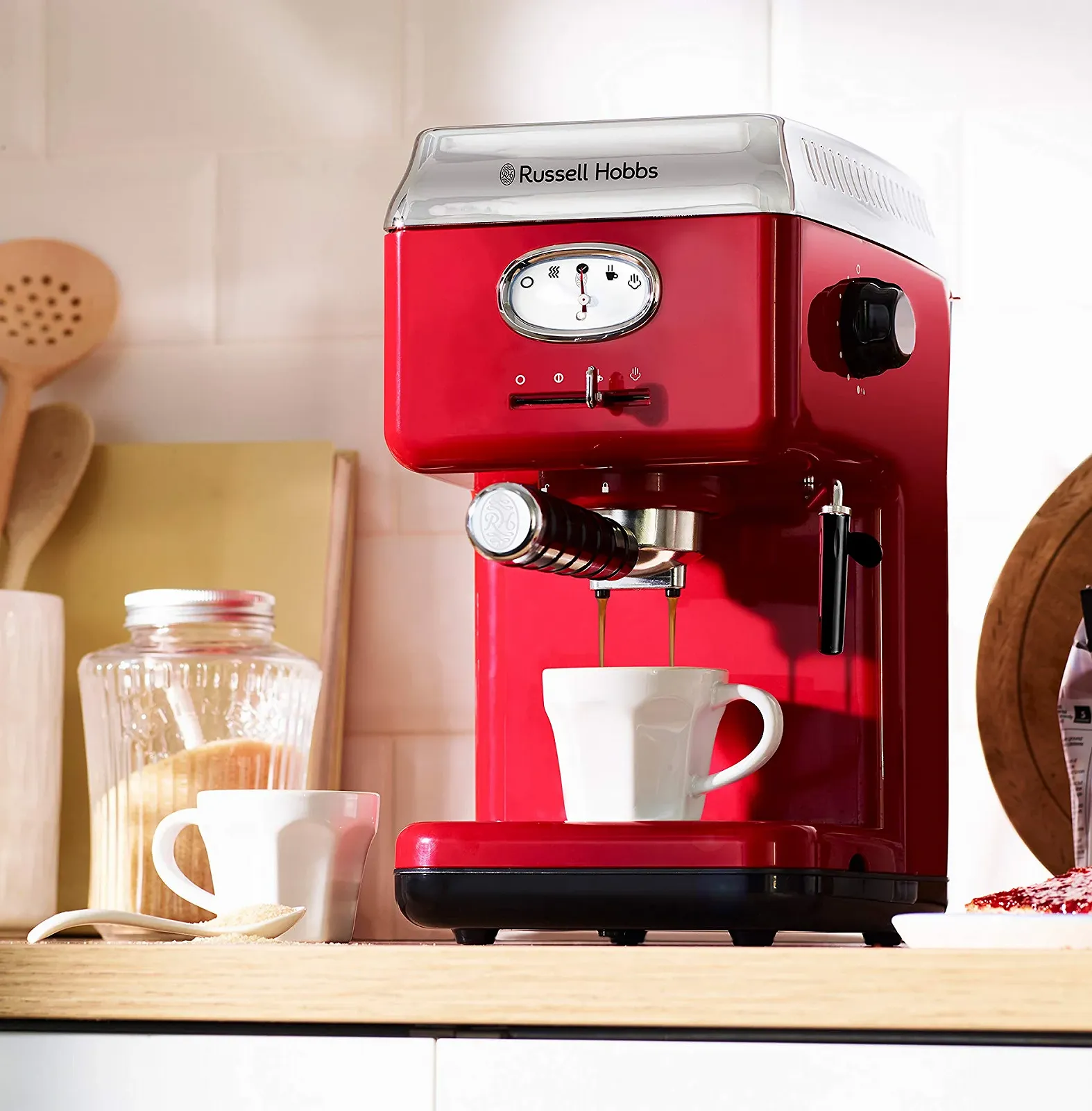 Кофеварка Russell Hobbs Retro 28250-56 Красный, фото №5 Кофеварка Russell Hobbs Retro 28250-56 Красный, фото №5