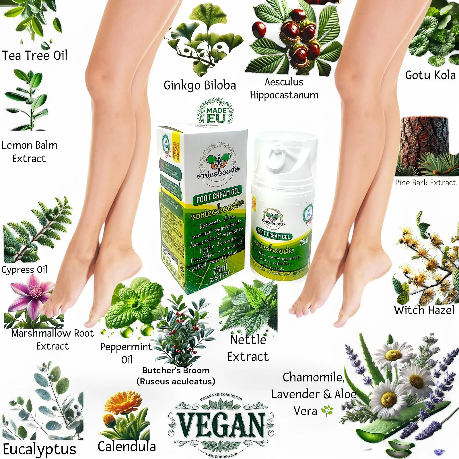 Гель-крем для ног Varico Booster 4 x 75 мл, более 25 ингредиентов, вакуумный флакон, фото №3 Гель-крем для ног Varico Booster 4 x 75 мл, более 25 ингредиентов, вакуумный флакон, фото №3