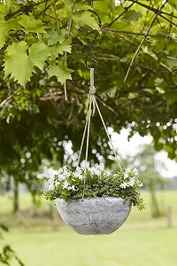 Подвесное кашпо TS Nova Cera Mix Морозостойкое и легкое Черное терраццо 25 см synthetic.ua - Фото 1