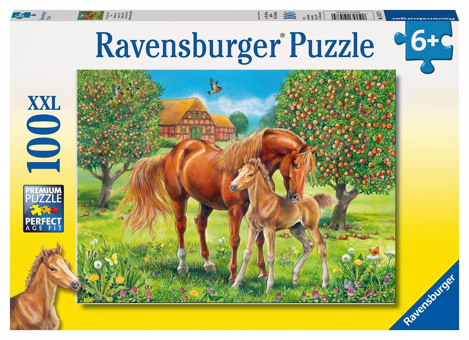 Пазл Ravensburger 10577 9 Horses on The Field XXL 100 деталей, фото №1