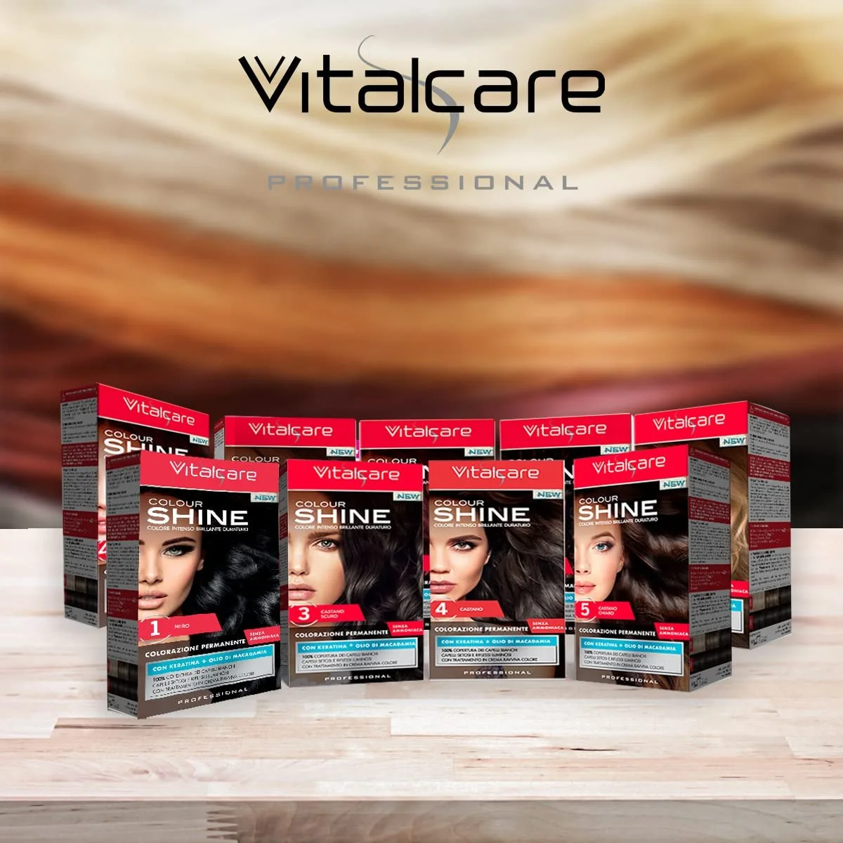 Крем-фарба Vitalcare Colour Shine Без аміаку з кератином, № 7 Blonde, фото №4 Крем-фарба Vitalcare Colour Shine Без аміаку з кератином, № 7 Blonde, фото №4