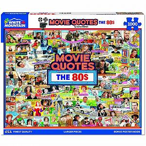 Пазл White Mountain Puzzles Movie Quotes The 80s Popular Pop Culture 1000 елементів synthetic.ua - Фото 1