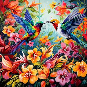 Пазл Bullglesup Колібрі 1024 деталі з постером 50 x 50 см - Фото 1