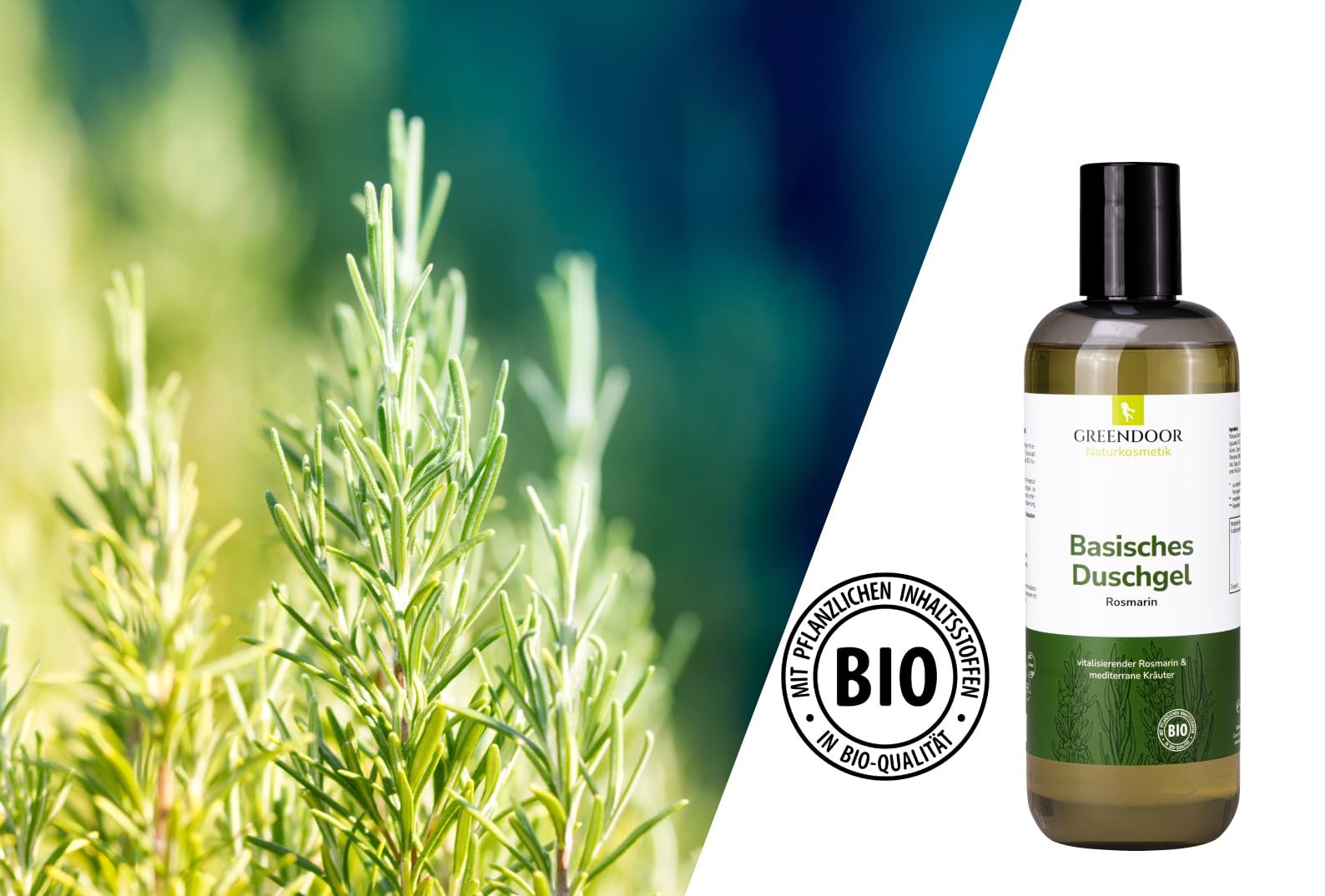 Гель для душа Greendoor Basic Rosemary натуральный 500 мл, фото №4