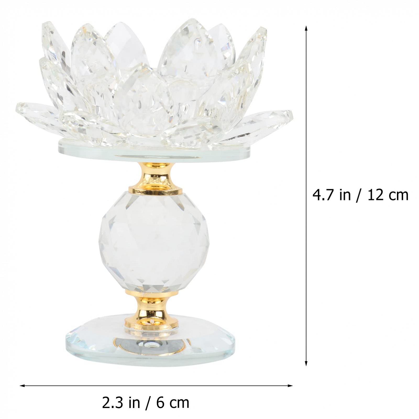 Тримач для свічок VOSAREA Crystal Lotus Buddhist Lotus Candlestick Flower Candle Tansparency, фото №7 Тримач для свічок VOSAREA Crystal Lotus Buddhist Lotus Candlestick Flower Candle Tansparency, фото №7