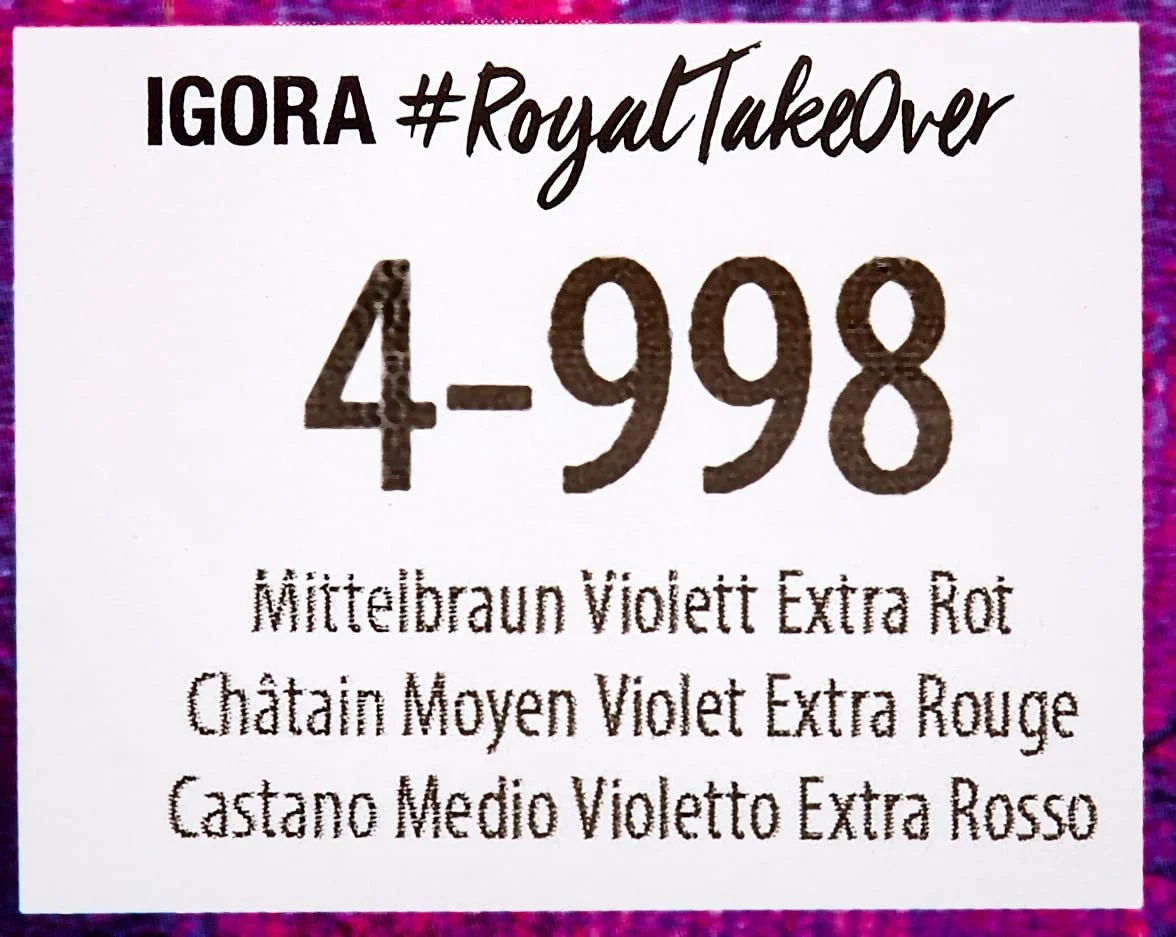 Фарба для волосся Schwarzkopf Professional Igora Royal TakeOver Lucid Nocturnes 4-998 Cередній Коричневий Фіолетовий Екстра Червоний 60 мл, фото №5 Фарба для волосся Schwarzkopf Professional Igora Royal TakeOver Lucid Nocturnes 4-998 Cередній Коричневий Фіолетовий Екстра Червоний 60 мл, фото №5