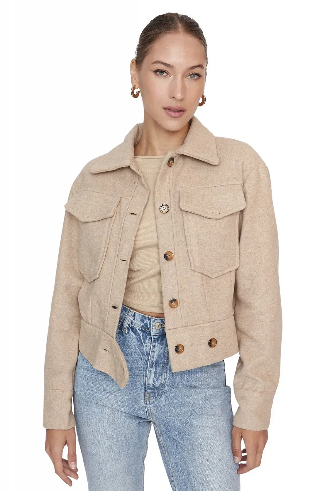 Жакет TRENDYOL Basic Regular однотонный, фото №1 Жакет TRENDYOL Basic Regular однотонный, фото №1