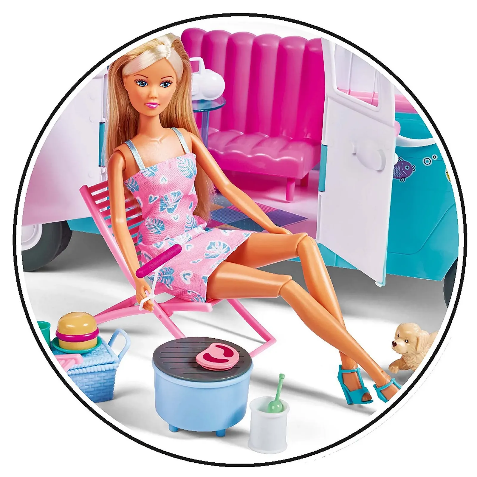 Кукла Кемпер Simba Steffi Love Hawaii 105733523 с шарнирным кемпером, включая кухню / зону отдыха / кровать / стол и множество аксессуаров, 51 см, 29 см, от 3 лет, фото №11 Кукла Кемпер Simba Steffi Love Hawaii 105733523 с шарнирным кемпером, включая кухню / зону отдыха / кровать / стол и множество аксессуаров, 51 см, 29 см, от 3 лет, фото №11