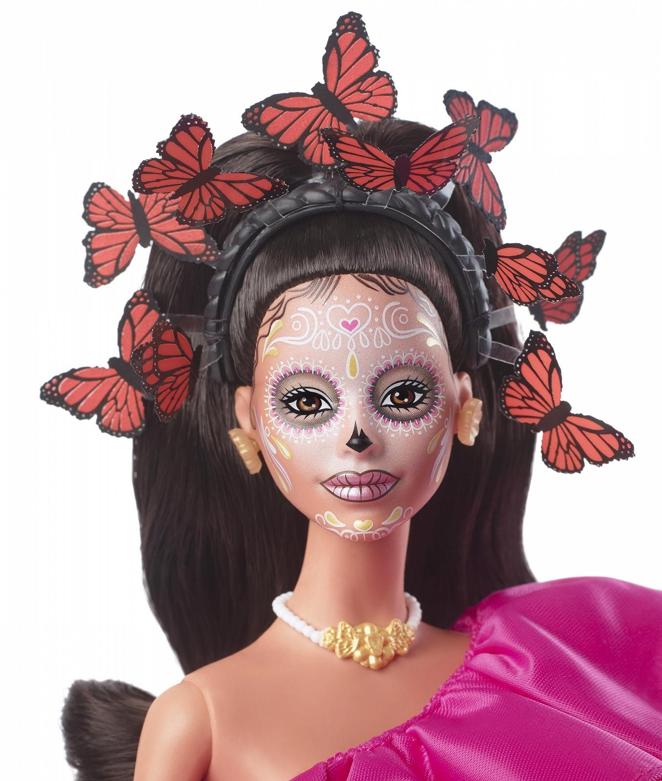 Кукла Barbie Día De Muertos Limited Edition HJX14 с традиционным платьем и украшениями, фото №3