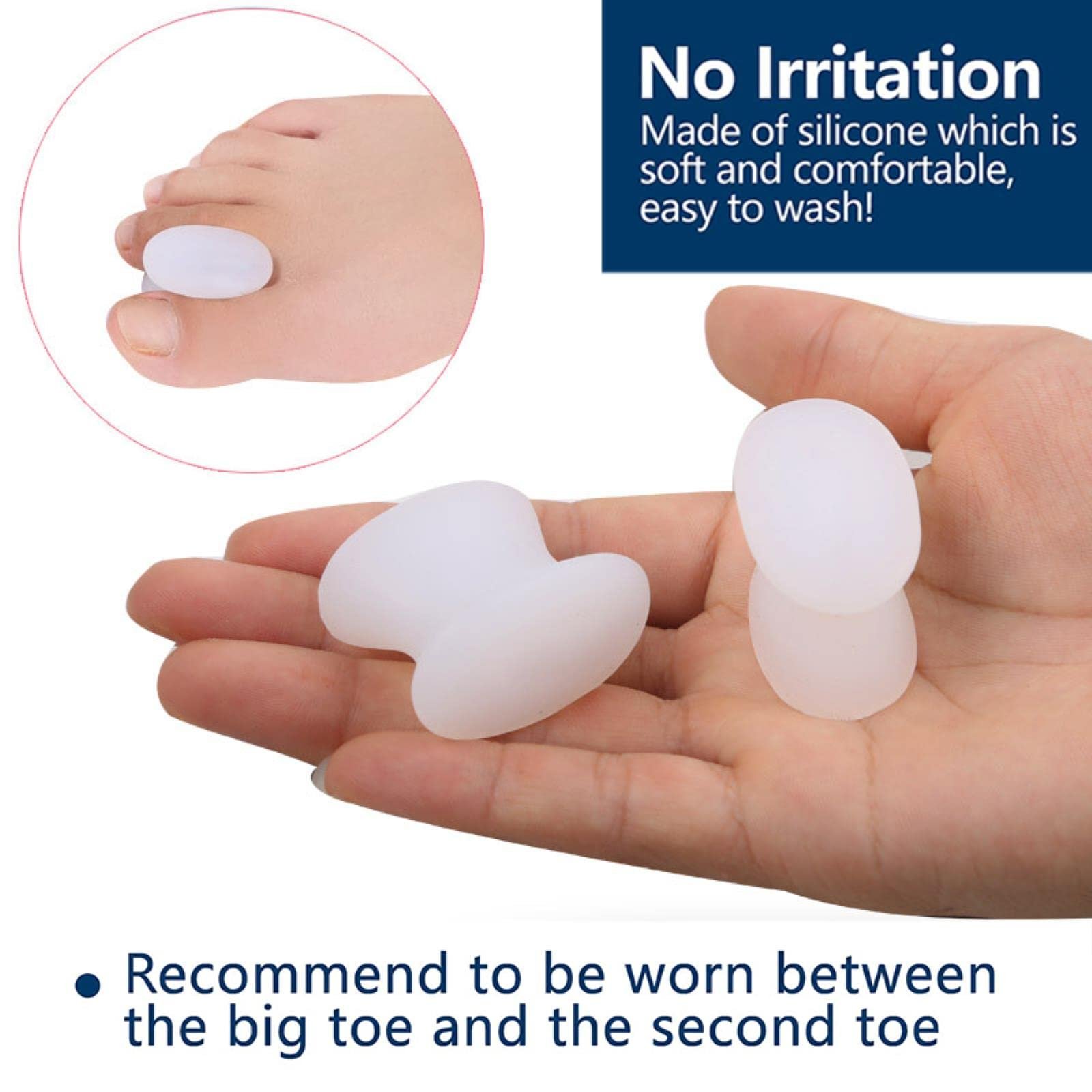 Роздільники для пальців ніг гелеві 2 шт./пара Коректор великого пальця стопи для корекції великих пальців ніг і полегшення болю при бурситі, фото №3 Роздільники для пальців ніг гелеві 2 шт./пара Коректор великого пальця стопи для корекції великих пальців ніг і полегшення болю при бурситі, фото №3