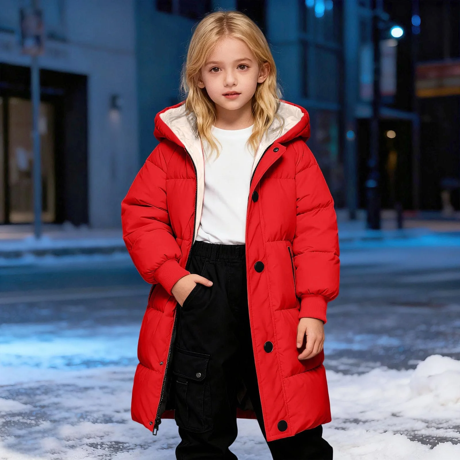 Зимова куртка Generisch для дівчат, дитяче пухове пальто, фото №2