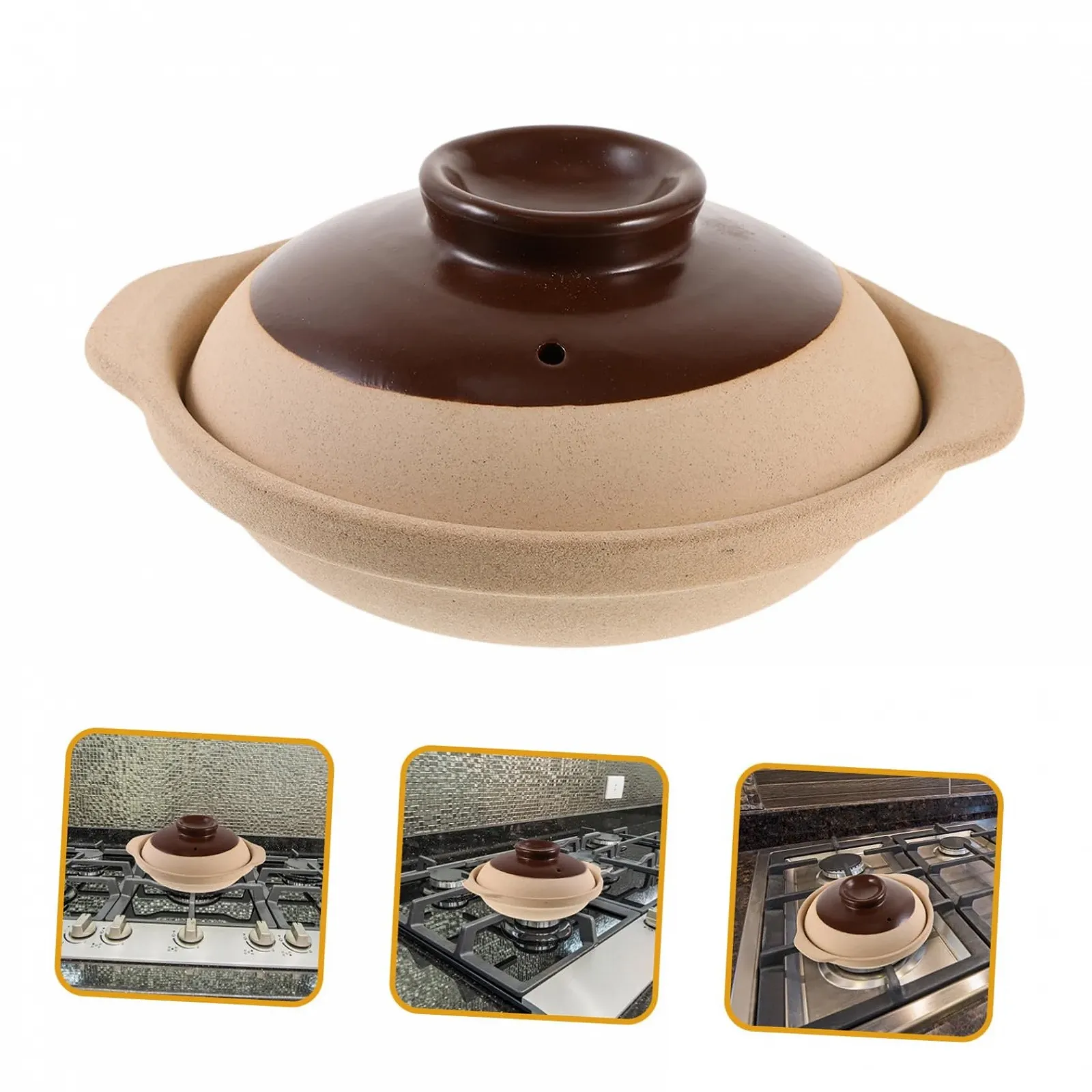 Кастрюля VALICLUD керамическая термостойкая с нескользящей ручкой, фото №5