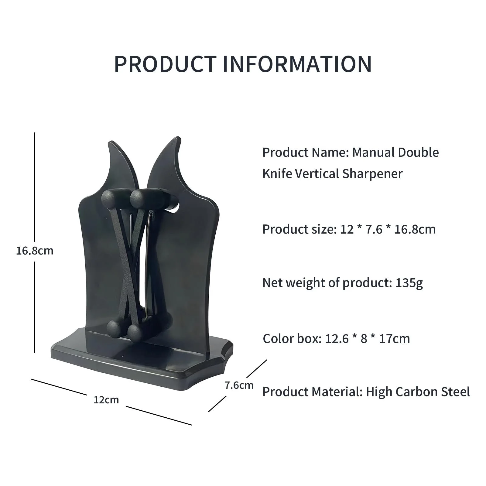 Точило для ножів Professional ручна з присоскою та стрижнями з вуглецевої сталі, фото №2