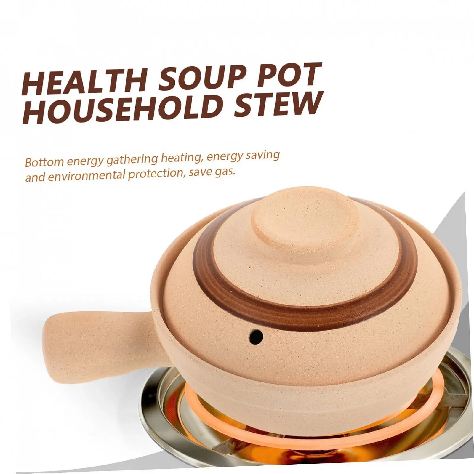 Ківш для тушкування керамічний маленький з кришкою та отвором для пари для 1 особи, фото №5