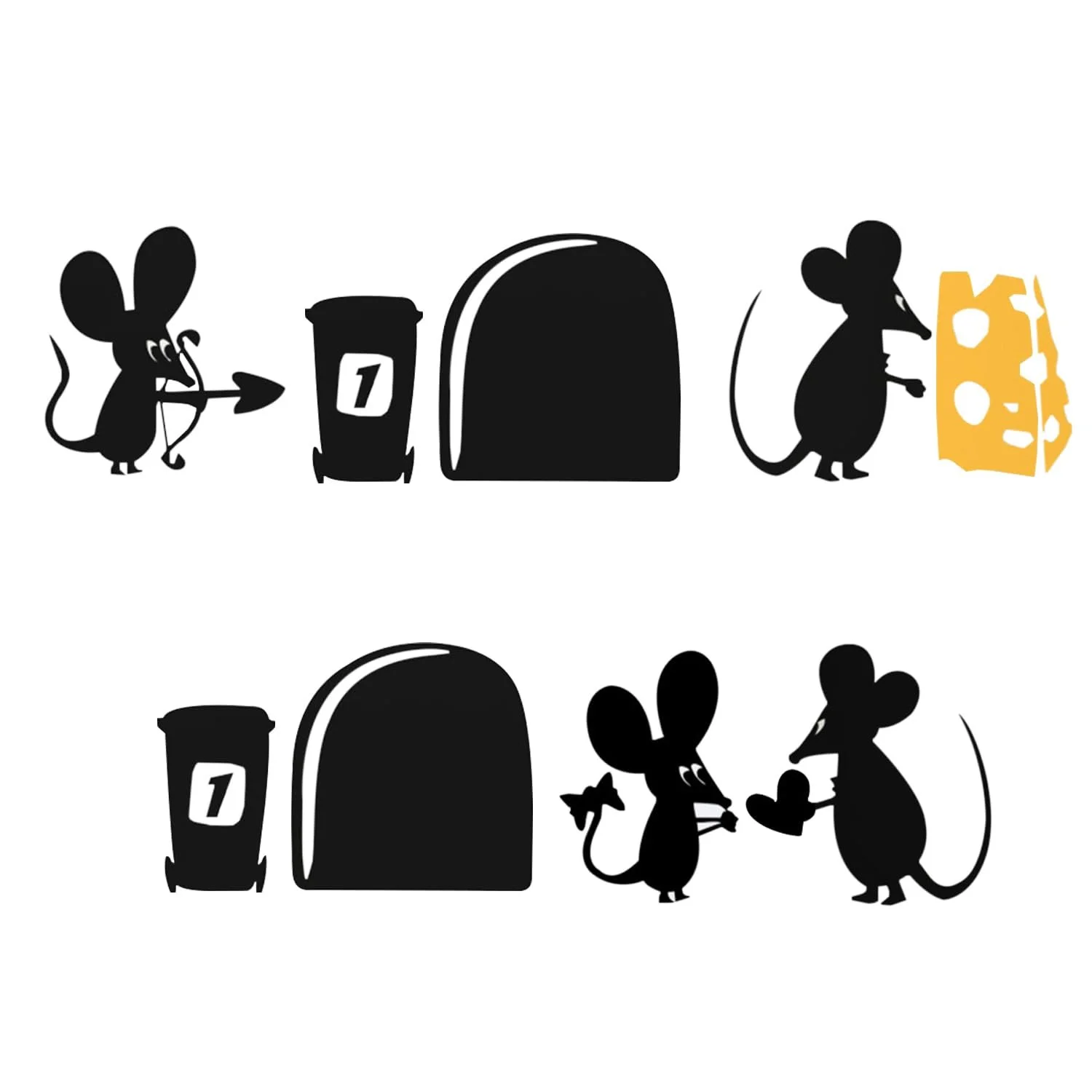 Наклейки на стіну Мишача нора Декоративні 2 шт., фото №1 Наклейки на стіну Мишача нора Декоративні 2 шт., фото №1