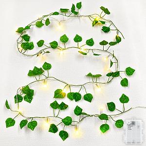 Гирлянда Dalugo Плющ 2 м 20 LED Листья Зеленый (Теплый) - Фото 1