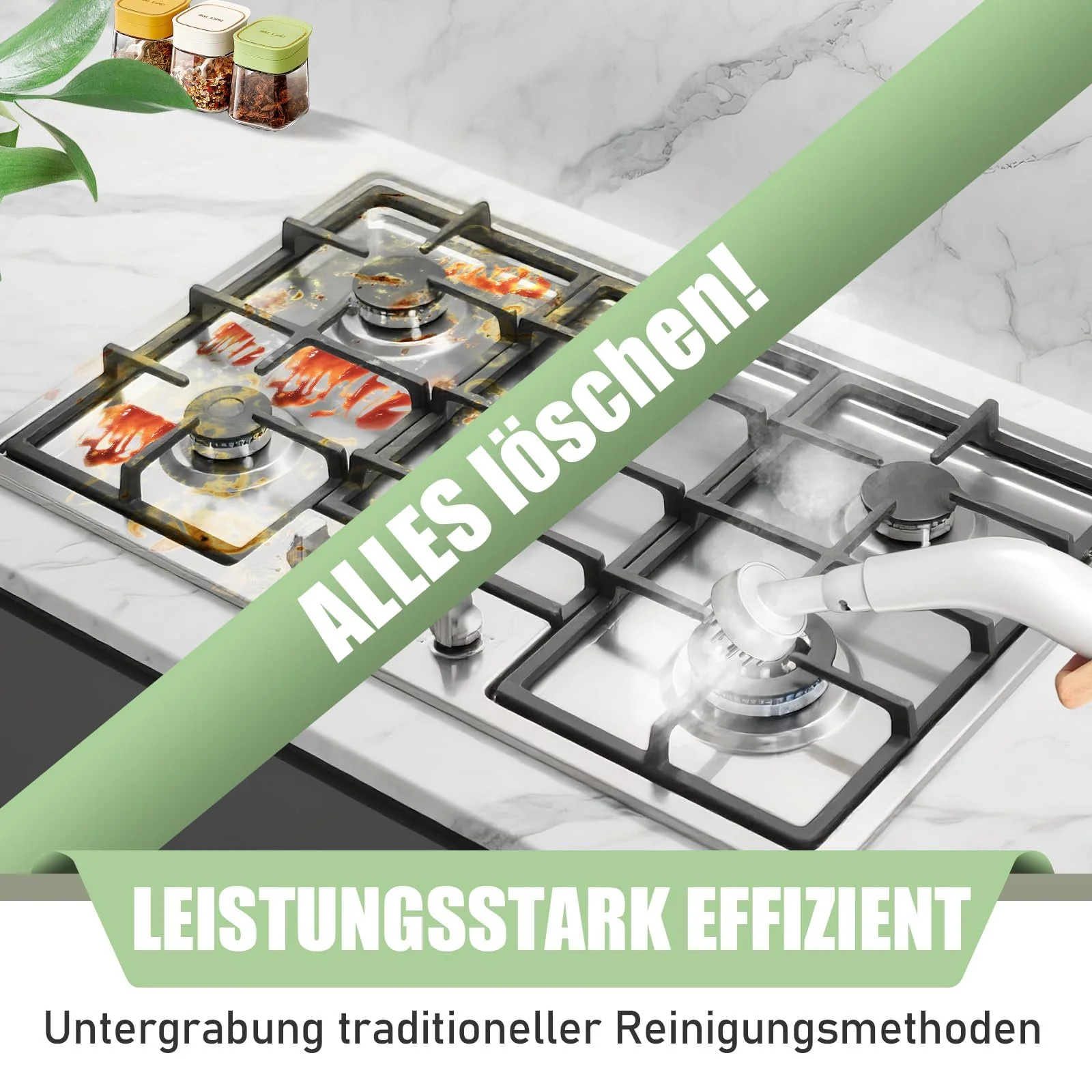 Ручний пароочисник 2500 Вт з 6 насадками-щітками для глибокого очищення оббивки, автомобіля, кухні, ванної кімнати, плитки, фото №5