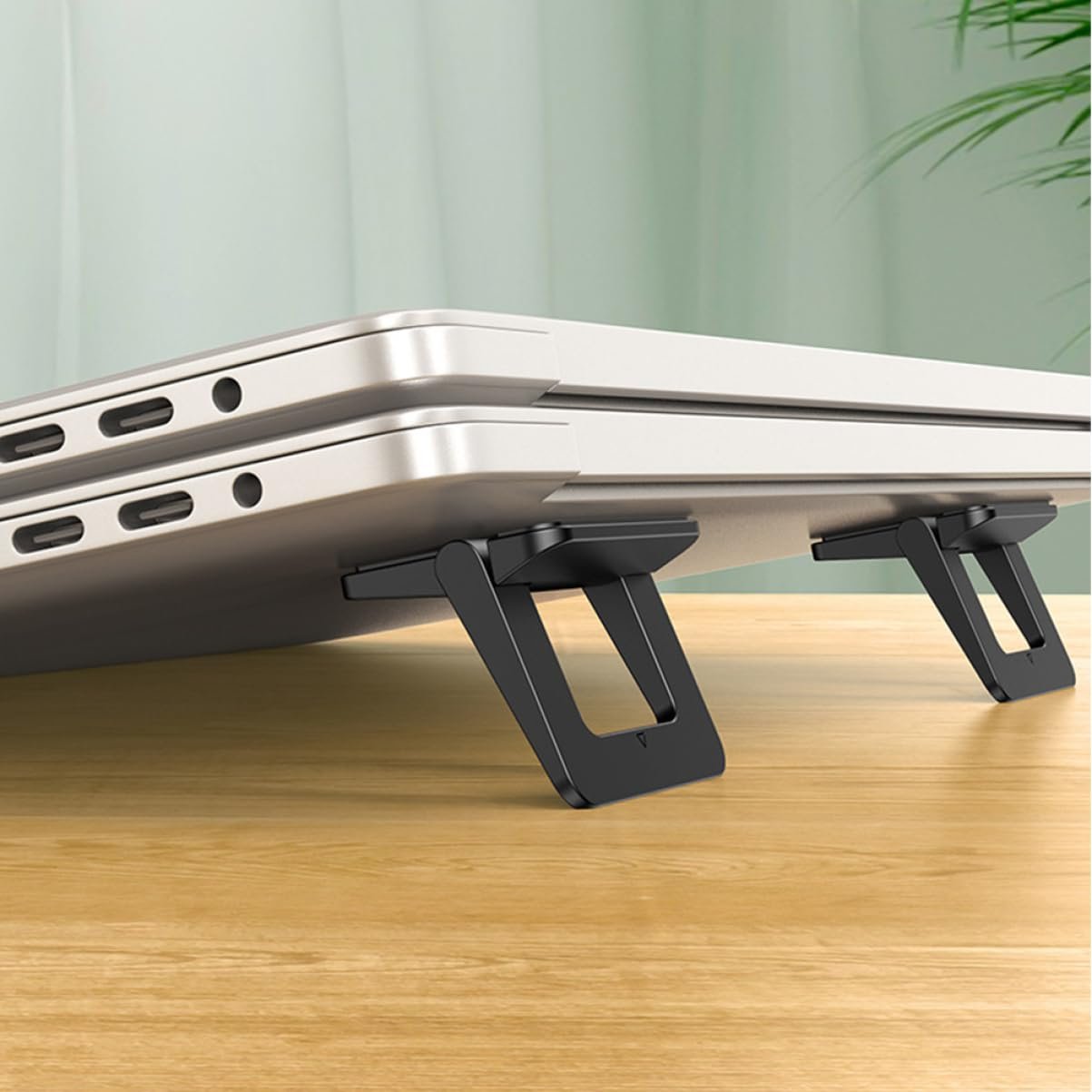 Підставка для ноутбука складана NUOBESTY, 2 шт., портативна, ергономічна, компактна, міцна, чорна, фото №7