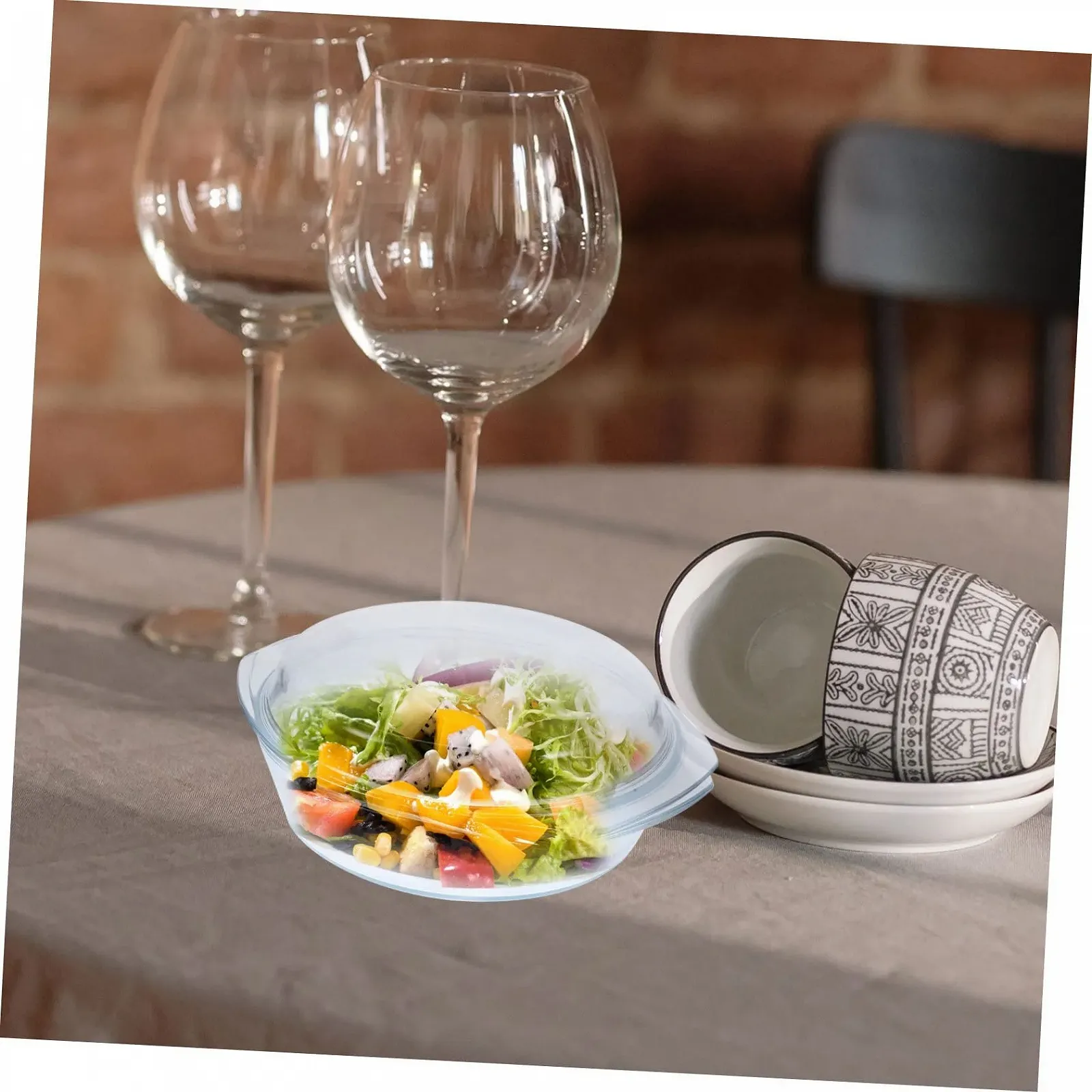 Стеклянная форма для запекания SOIMISS с крышкой прозрачная термостойкая для духовки и микроволновой печи, фото №3