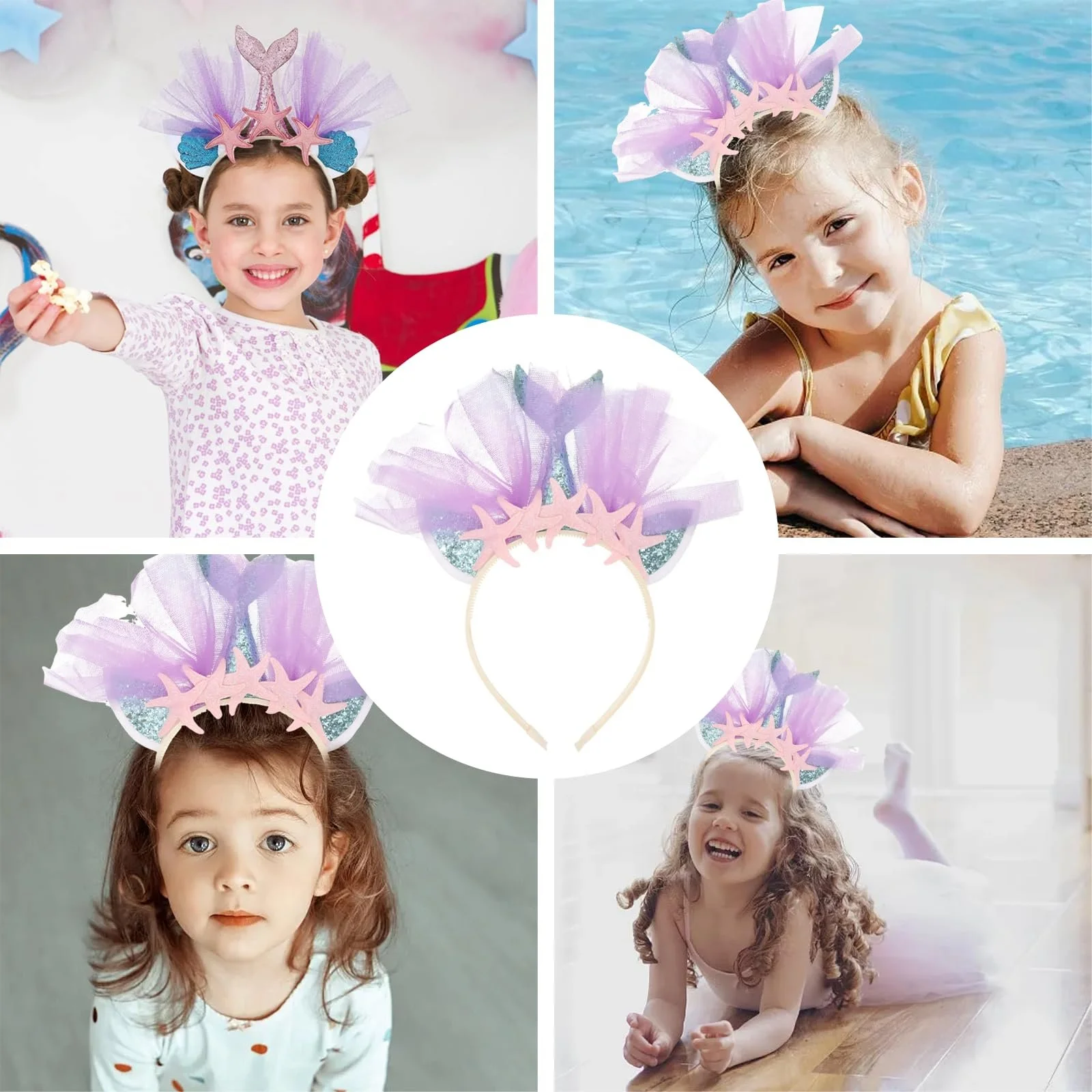 Обруч для волосся Русалка з блискітками для днів народжень, фото №7