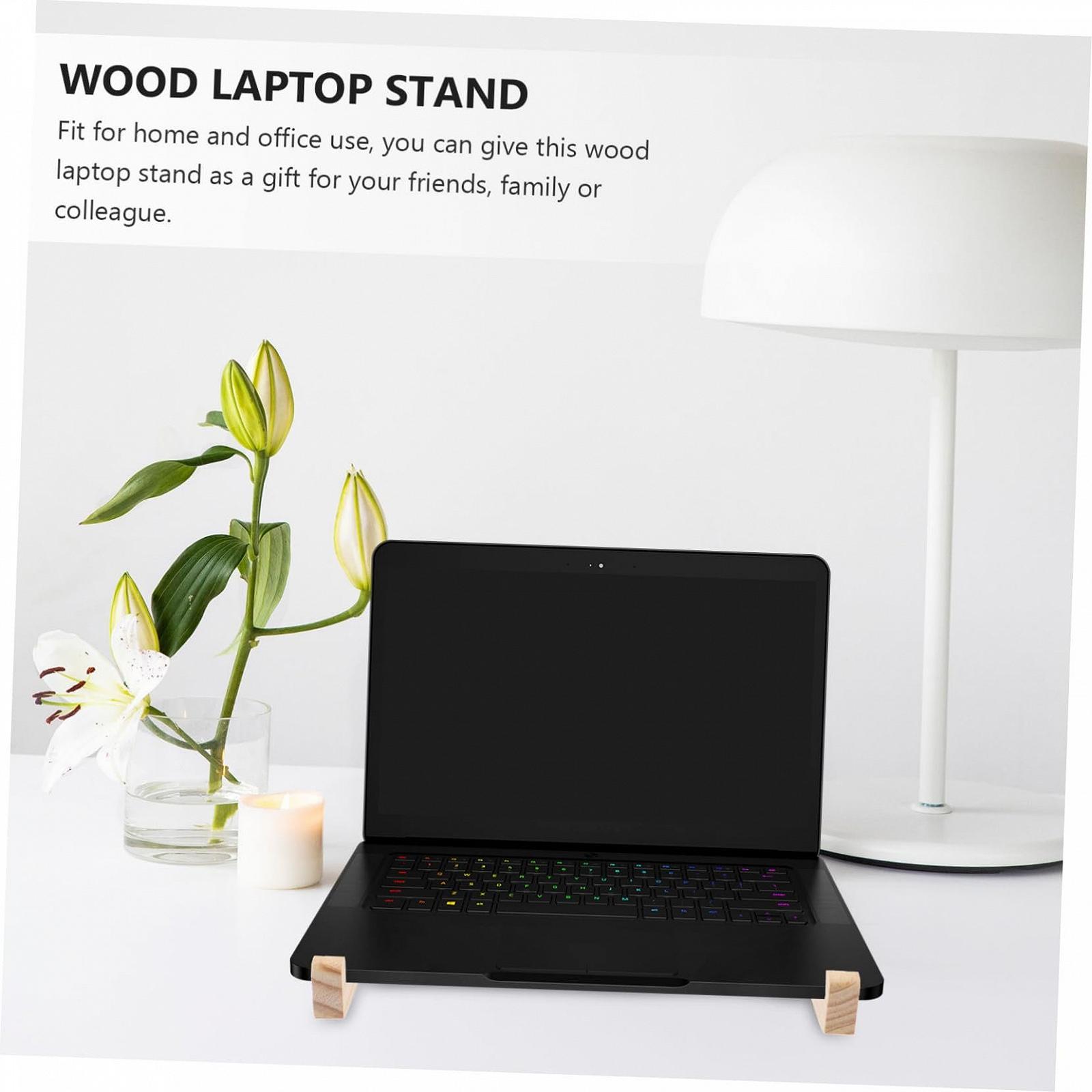 Підставка для ноутбука GALPADA дерев'яна ергономічна з вентиляцією, регульована по висоті, фото №7